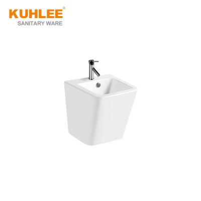 China Modern High Grade Square Hand Wash Bathroom Wall Mount Sinks Easy Clean Smooth White Ceramic Wall Hung Basin for sale