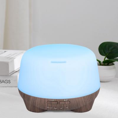 China Hotel Wholesale 500ML Ultrasonic Electric Led 7 Color Air Diffuser Humidifier Wood Diffuser Essential Oil Fragrance Diffuser for sale