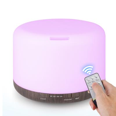 China Wooden Wholesale Aromatherapy Diffusers 1000ML 7LED Color Ultrasonic Hotel Grain Aroma Diffuser for Home for sale