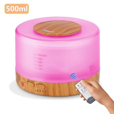 China Wholesale 500ML Hotel Air Freshener Aromatherapy Wooden Aromatic Mist Humidifier Ultrasonic Aroma Essential Oil Diffusers for sale