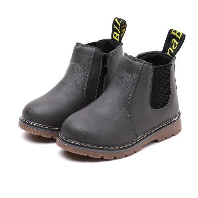 China Anti-slippery Black Toddler Chelsea Boots Kids Girls Casual Ankle Boots for sale