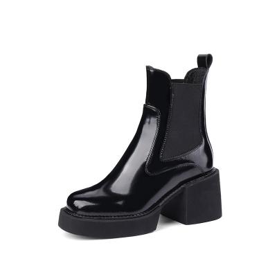 China Other OEM / ODM Ladies Boots Patent Leather Botas De Mujer Plataforma Chelsea Mulher Bota for sale