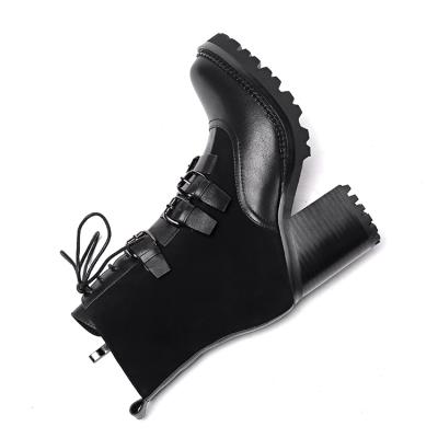 China Winter Anti-slippery Woman Shoes Ankle Boots With Med-heel 2019 New Fashion Design Boots With Good Quality for sale