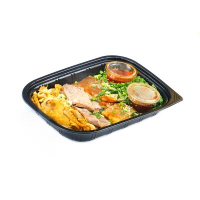 China Disposable PP Black Rectangular Plastic Take Out Box Leakproof Disposable Lunch Box for sale