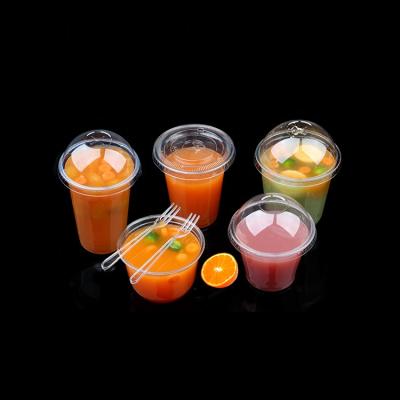 China Custom Printed 500ml PET Disposable Juicer Cup 500ML Disposable Plastic Drinkware Cup for sale