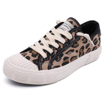 China Fashion/cheap lady/light 2021 new vulcanized shoes leopard print canvas upper girl casual shoes fashion high quality women sneakers for sale