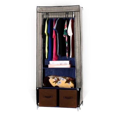 China Popular folding DIY metal rack portable wardrobe for sale