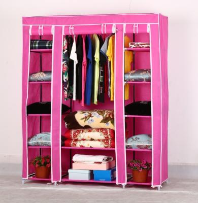 China Fashionable design folding simple practical wardrobe Fashion style non-woven fabric bedroom wardrobe for sale