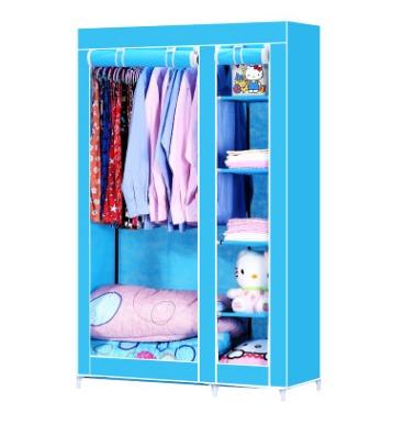 China 2020FACTORY wholesale Fabric combined portable wardrobe Stainless steel almirah Home furniture for sale