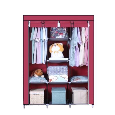 China Non-Woven Fabric Wardrobe Portable Closet wardrobe Fashion style non-woven fabric bedroom furniture for sale