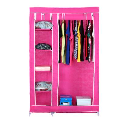 China 2022 FACTORY wholesale Fabric combined portable wardrobe Stainless steel wardrobe Home furniture for sale