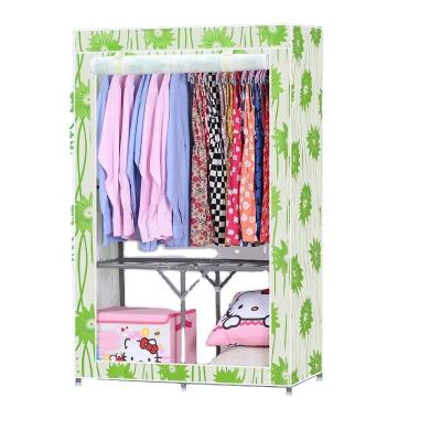 China 2022 FACTORY wholesale Fabric combined portable wardrobe Stainless steel wardrobe Home furniture foldable wardrobe for sale