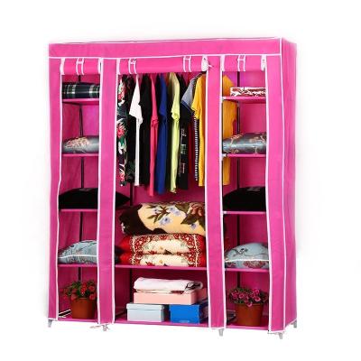 China wardrobes Fashion style non-woven folding fabric wardrobe Easy assemble portable wardrobe bedroom furniture for sale