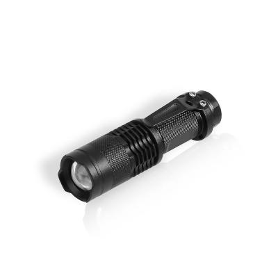 China Hot Sale 2 Mode Zoom Mini Adjustable Focus Clip Tactical LED Camping Waterproof Flashlight for sale