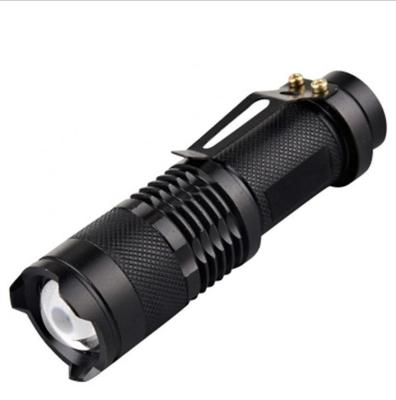 China Hot Sale 2 Mode Zoomable LED Waterproof Adjustable Focus Clip Camping Tactical Flashlight for sale