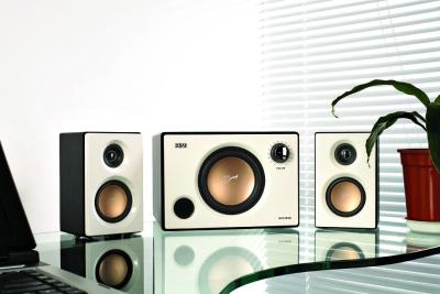 China White / Black 2.1 Multimedia Speaker System with USB SD Port and FM Remote Control for sale