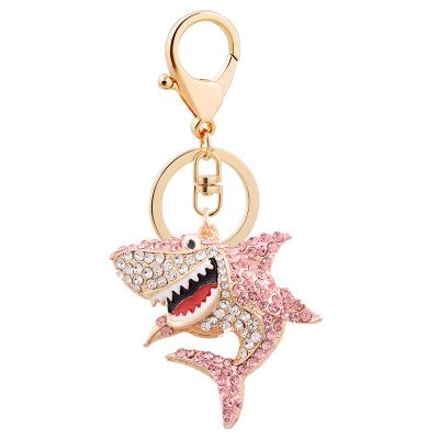 China 2021Key Car Bag Accessories Crystal Diamond Rhinestone New Desgin Shark Nice Chain Ocean Animal for sale