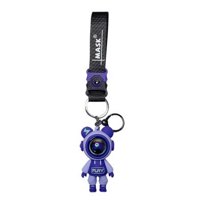 China 2021Trendy Cartoon Bear Doll Key Chain Cool Female Astronaut Couples Car Hanging Bag Dropper Lightning Key Chain for sale