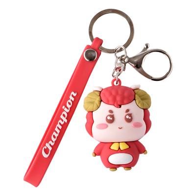 China 2021Cute Fashion Personalized Key Chain For Couples Car And Bags Matching Rubber Key Ring Pendant Keychains Jewelry Christmas Gifts for sale