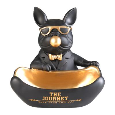 China Europe Resin Furnishing Cartoon Glass Dog Sculpture Statue Animal Series Interior Decoration for sale