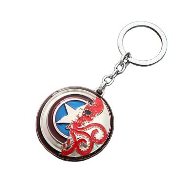 China The Other High Quality Marvel Keychains Captain Shield Keychain Round American Zinc Alloy Custom Key Chain for sale