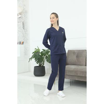 China The new original of unisex after-sales support Anti-wrinkle breathable washable gown scrubs hospital OEM polyester/cotton uniform for sale