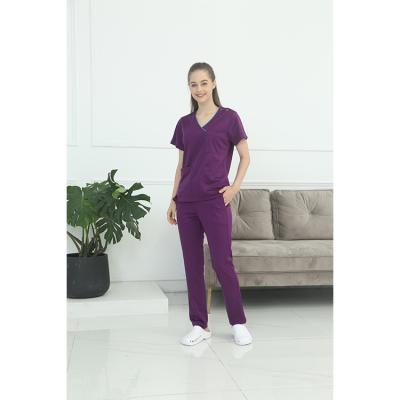 China Manufacturer Breathable Direct V-Neck Scrubs Spandex / Polyester Scrubs Uniforms Sets Scrubs Uniforms Sets for sale