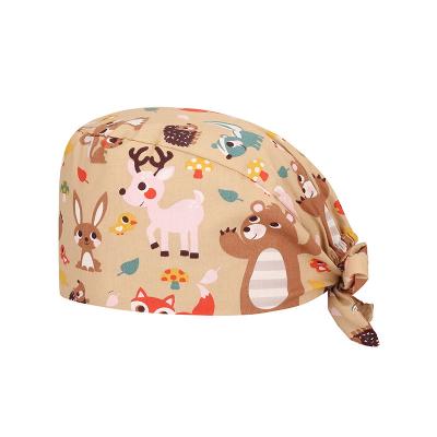 China Breathable Custom Cotton Printing Hospital Cap Operating Room Hat Nurse Hat For Male And Female for sale