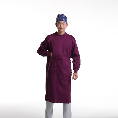 China Hot Sale Hospital Cotton Polyester Unisex Clinical Operation Gown Purple Clinical Uniform Surgery Gowns Overalls With Low Price for sale