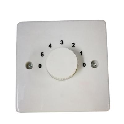 China White Regulator China Manufacturers Capacity Regulator PP Material With 5 Speed ​​Rotary Fan Dial Knob Wall Switch Control for sale