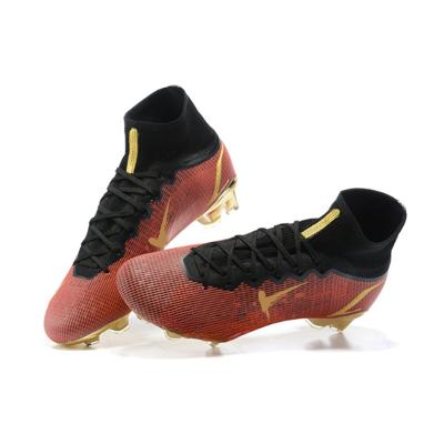 China Durable Superfly 8 Mercurial FG 14 Full White Knit Waterproof Brown High Top Soccer Shoes for sale