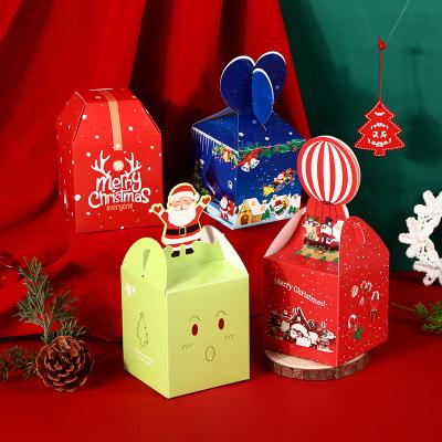 China Handmade Christmas Sale 2022 Christmas Apple Top Box Christmas Eve Cartoon Christmas Fruit Gift Packaging Box for sale