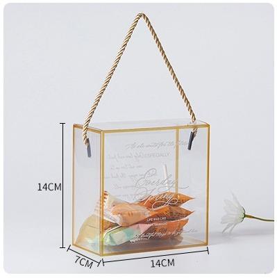 China Wholesale Portable Transparent Pet Candy Plastic Packaging Box Wedding Candy Cookie Snacks Gift Box Biodegradable for sale