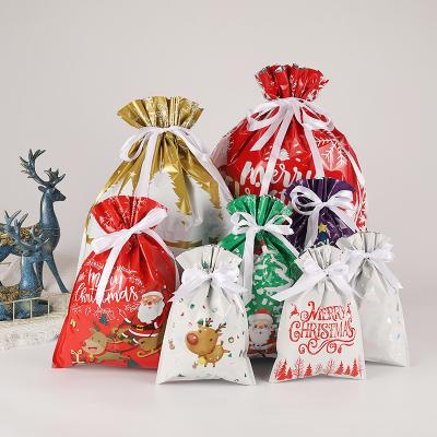 China Custom Halloween Drawstring Package Mouth Candy Bag Set Gift Bag Promotion Christmas Present Christmas Gift Bag for sale