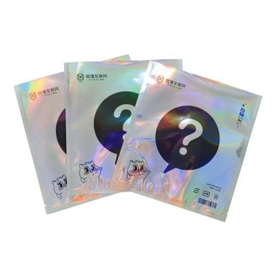 China Custom Question Mark Bag Laser Film Moisture Proof Mylar Blind Full Color Print Bags Empty Blind Bag Glare Gift Bags for sale