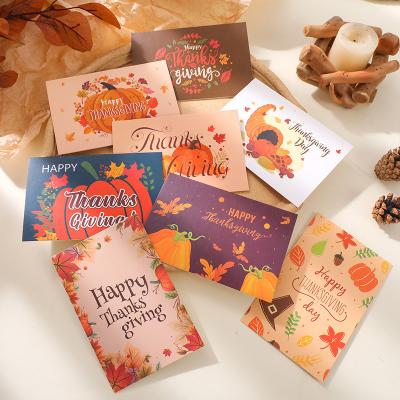 China Anti-Counterfeit Hot Sale 8 Cards A Set Of Amazon Christmas Thanksgiving Greeting Cards Creative Blessing Cards With Envelope Stickers for sale