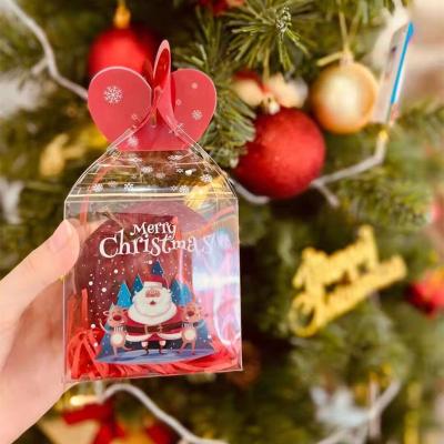 China Recycled Materials Clear Printing Packaging Gift PVC Box For Christmas Gift CMYK PET Favor Box Hot Silver Stamping Plastic PET Box for sale