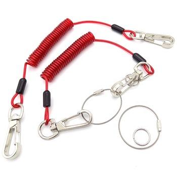 China Custom PU+ Stainless Steel Color Diving Shark Reel Tool Lanyard With Snaps And Quick Release Buckles for sale