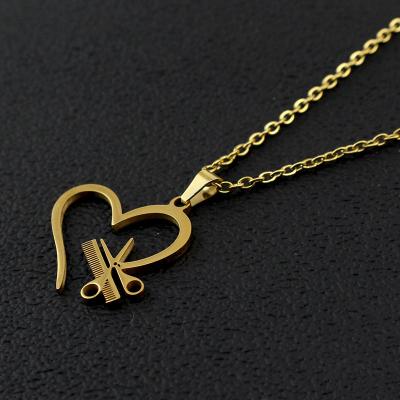 China CLASSIC custom made necklace de acero joyas de oro stainless love heart key chain 18k gold comb necklace jewelry jewelry for sale