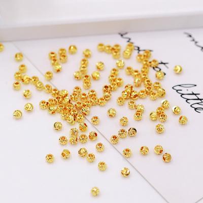 China 2.5mm/3mm 18k 14k real copper gold plated filled bracelet necklace loose beads for diy jewelry making kit for sale