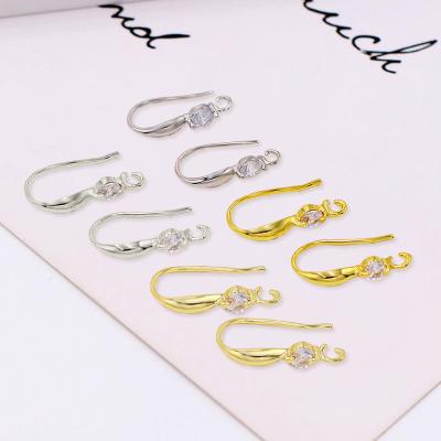 China 18k gold stud earring diy earring hooks women jewelry copper jewelry wholesale fashion zirconia accessories for sale