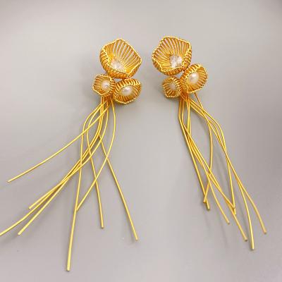 China Vogue CLASSIC 18k orecchini real gold plated pearl trend fashion jewelry women fashion earrings fashion designs 2022 for sale