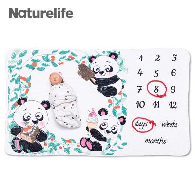 China Wholesale PORTABLE Kids Super Soft Animal Baby Microfiber Panda Monthly 100% Milestone Blanket for sale