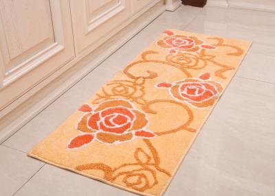 China Absorbable Microfiber bathroom floor mats non slip of yellow rose flower style for sale