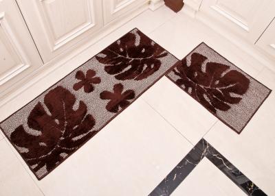 China Black monsutera leaf style washable Microfiber mats for home dinning room for sale