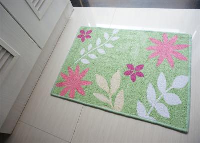 China Green Nordic Style printed Non Slip Door Mats of 65% Cotton 35% Polyester for sale