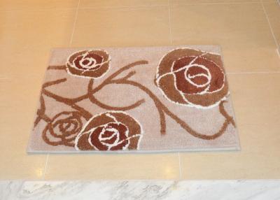 China Brown hand tufted anti slip bath mat for bathroom / toilet , size 45×65cm for sale