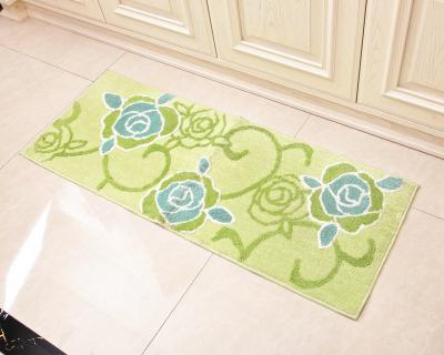 China Shockproof green Microfiber Floor Mat for home dinning room / Kitchen for sale