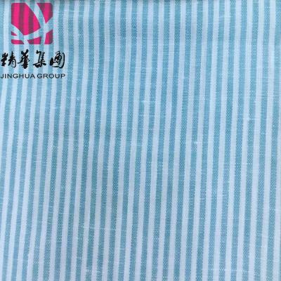 China Breathable Yard Dyed Sheer Linen Fabric 21SX21S 60X54 for sale