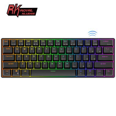 China Anti-ghosting Royal Kludge Rk61 61 Keys 60% Retro Typewriter Computer Gamer Wireless Mechanical Clavier Backlit Rgb Gaming Mechanic Keyboard for sale